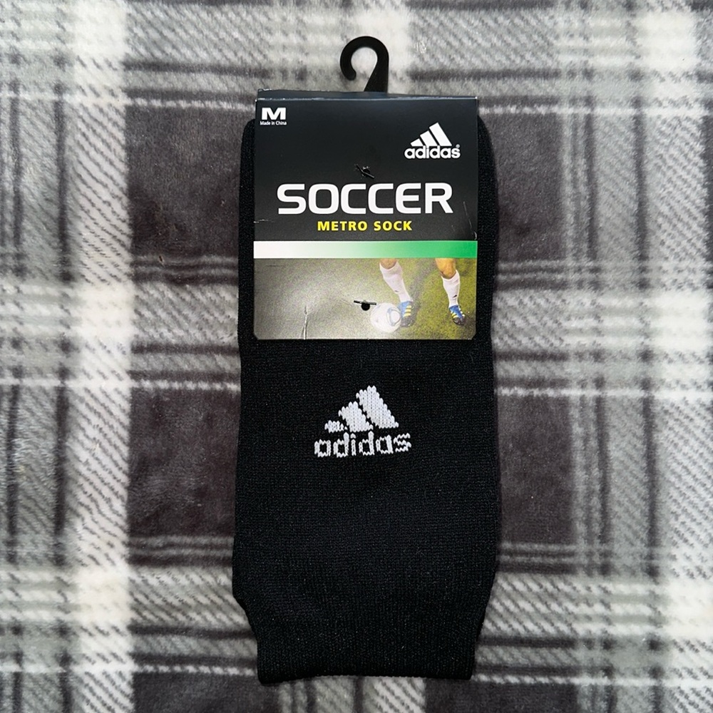 NWT Adidas Black Soccer Metro Socks Size Medium